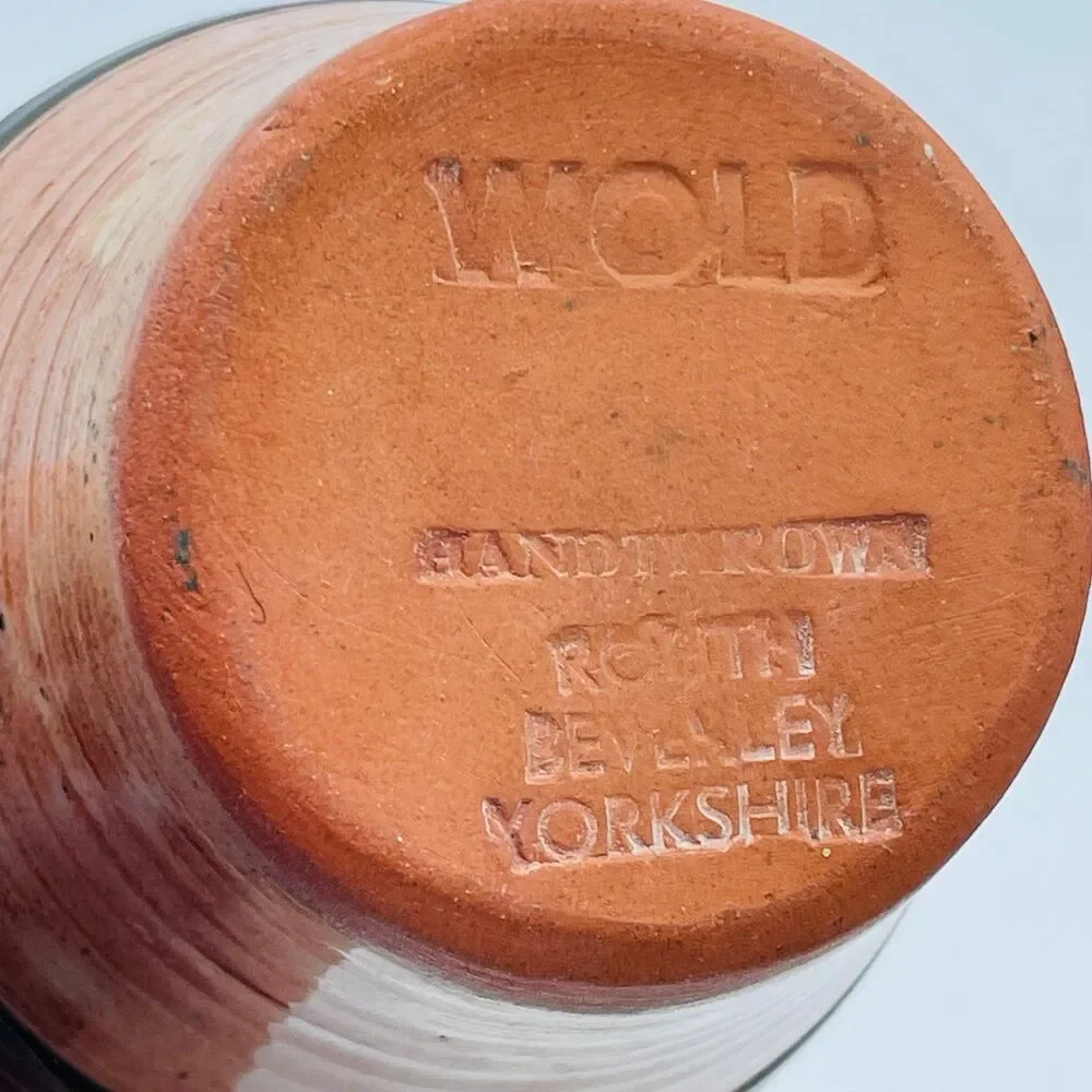 Small Vintage Hand Thrown Plant Pot Yorkshire England WOLD Beverley Routh